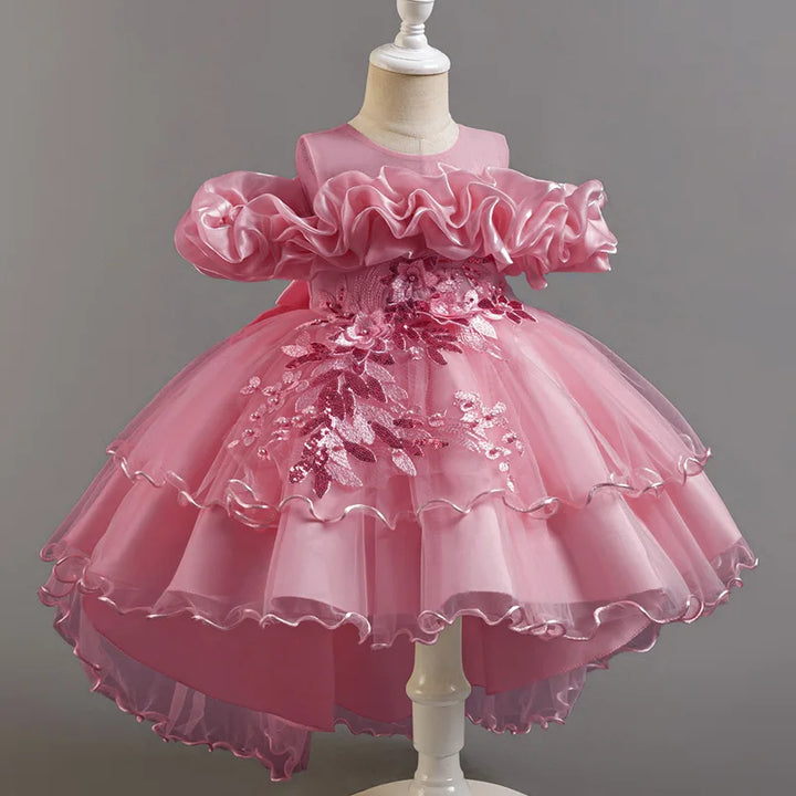 3-10 Years Girls Tailing Dress Summer Sequins Dresses