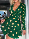 Polka Dot Print Lace Trim Dress Mini Dress-Dresses-Bennys Beauty World