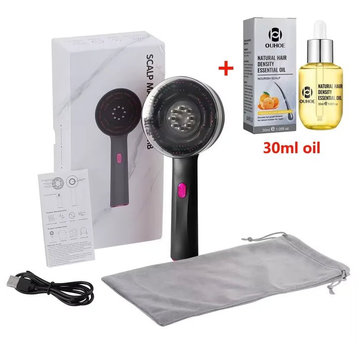 3 Modes Electric Vibration Massage Comb Red Light