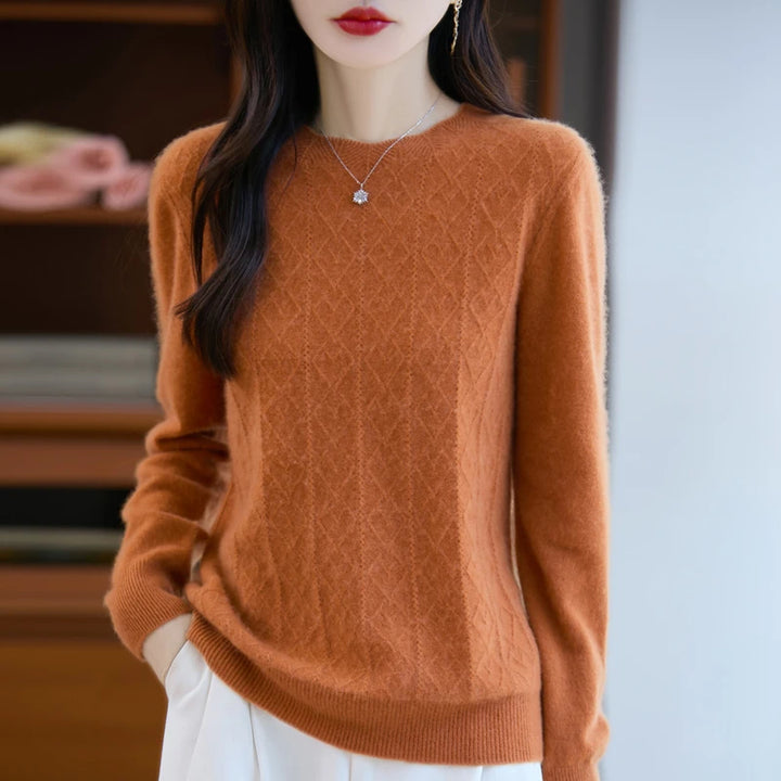 Women's Sweater O-neck 100% Merino Wool Knitwear Sweater