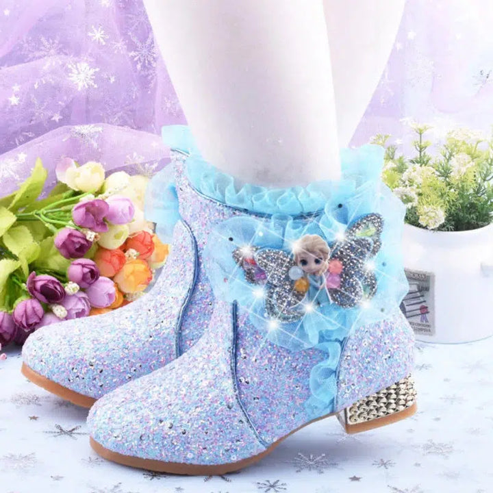 Princess Ankle Boots Plus Velvet Cotton Boots For Children-Shoes-Bennys Beauty World