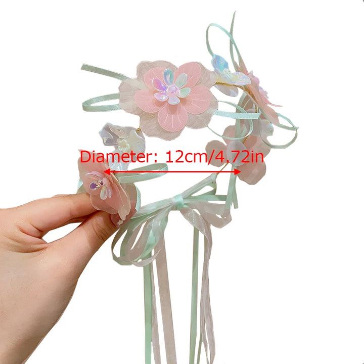 Artificial Flower Crown Headband for Girls Sweet Floral Hair Hoop