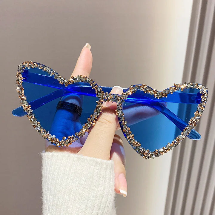 Cat Eye Rhinestone Sunglasses — UV400