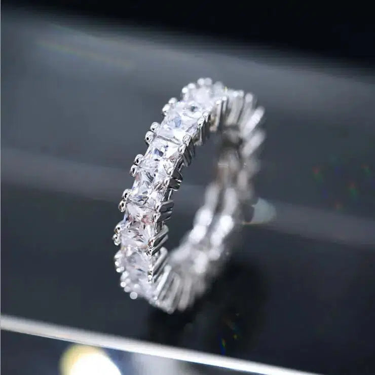 Crystal Zircon Ring Fashion Wedding Band Rings for Women-Ring-Bennys Beauty World