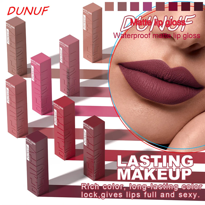 DUNUF Matte Velvet Lipstick – Long-Lasting, Waterproof &amp; Non-Transfer