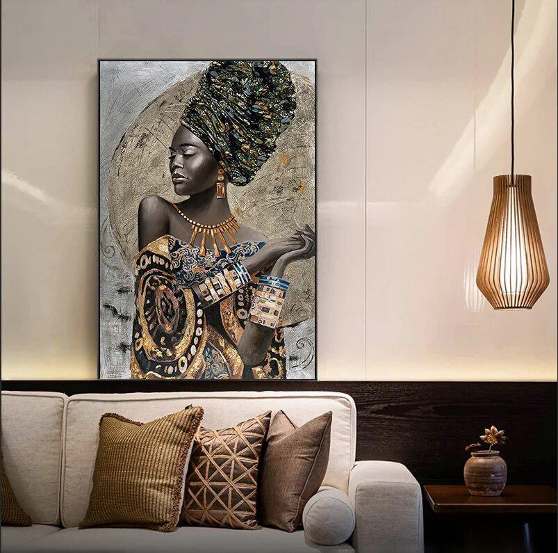 African Art Woman Painting Prints on Canvas-Art-Arlik interiors