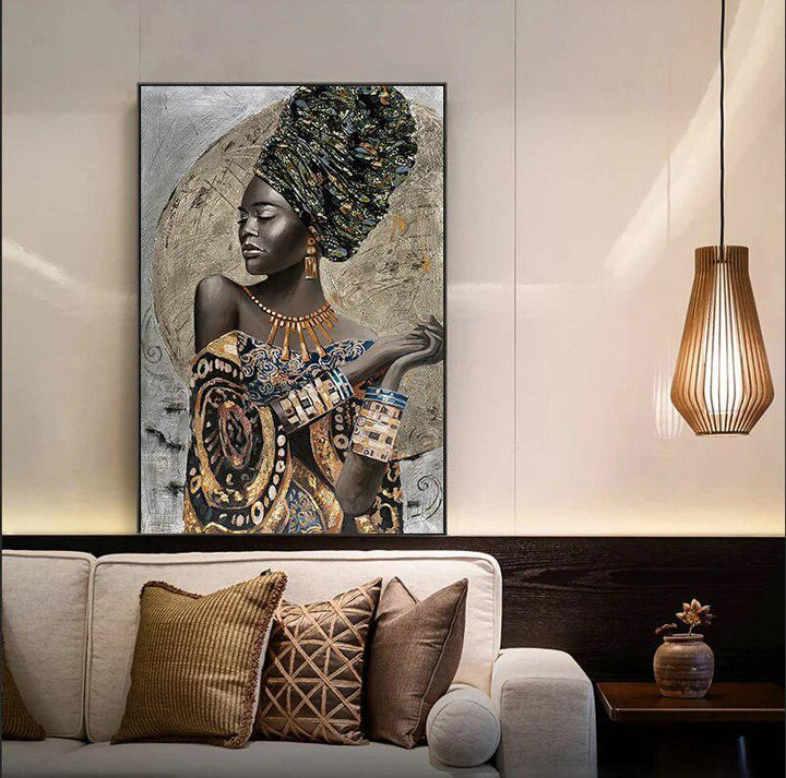 African Art Woman Painting Prints on Canvas-Art-Arlik interiors