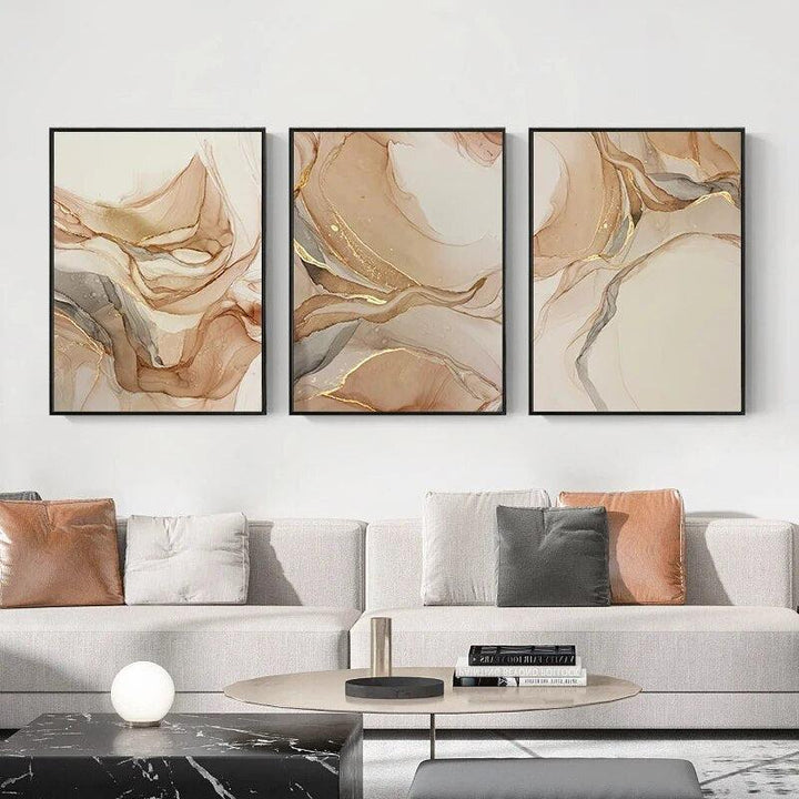 Beige Marble Poster Canvas Painting-Art-Arlik interiors