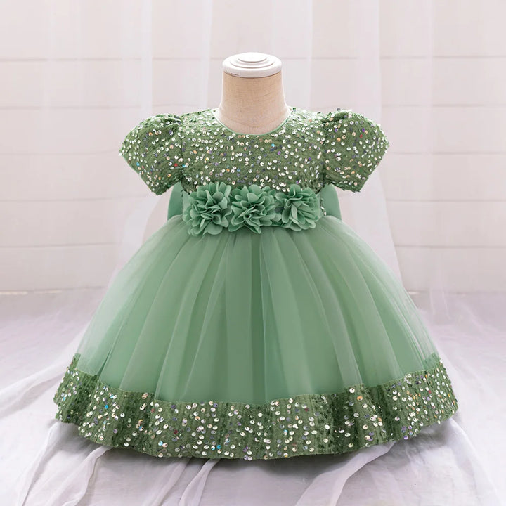 Toddler Baby Sequin Party Dresses Baptism Princess Dress