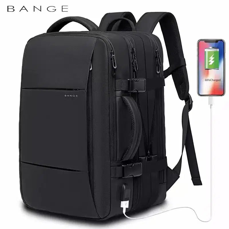 Men Business Backpack School Expandable USB Bag Large Capacity Backpack-backpack-Bennys Beauty World