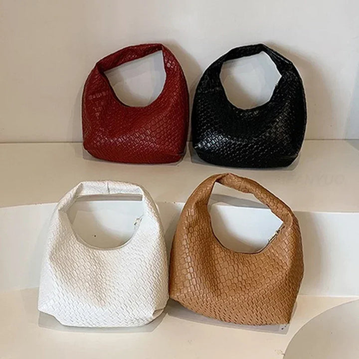1 Pc Women Classic Fashion Woven Embossed Hobo Bags
