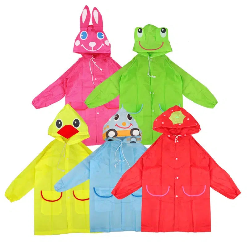 Waterproof raincoat for kids featuring cartoon animals-Suit-Bennys Beauty World