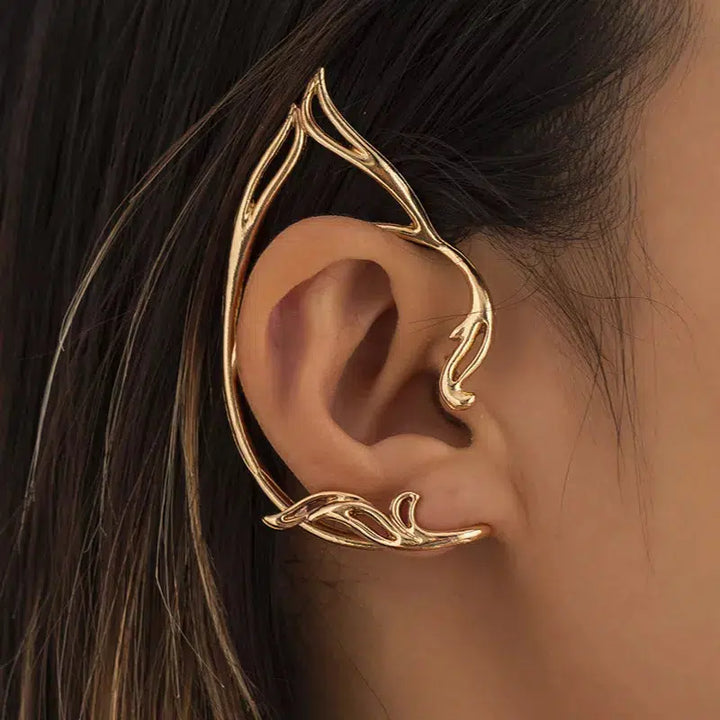 Elegant Sweet Elf Ear Cuffs Earrings Women Trendy Gold Color Wrap Ear Clip On Earrings-Jewelry-Bennys Beauty World