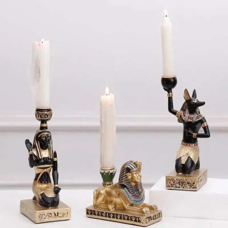 Resin Crafts Candleholder Egypt Anubis Sphinx Aromatherapy Candle Holders Decorative Handicraft Ornaments Home Decoration-Arlik interiors