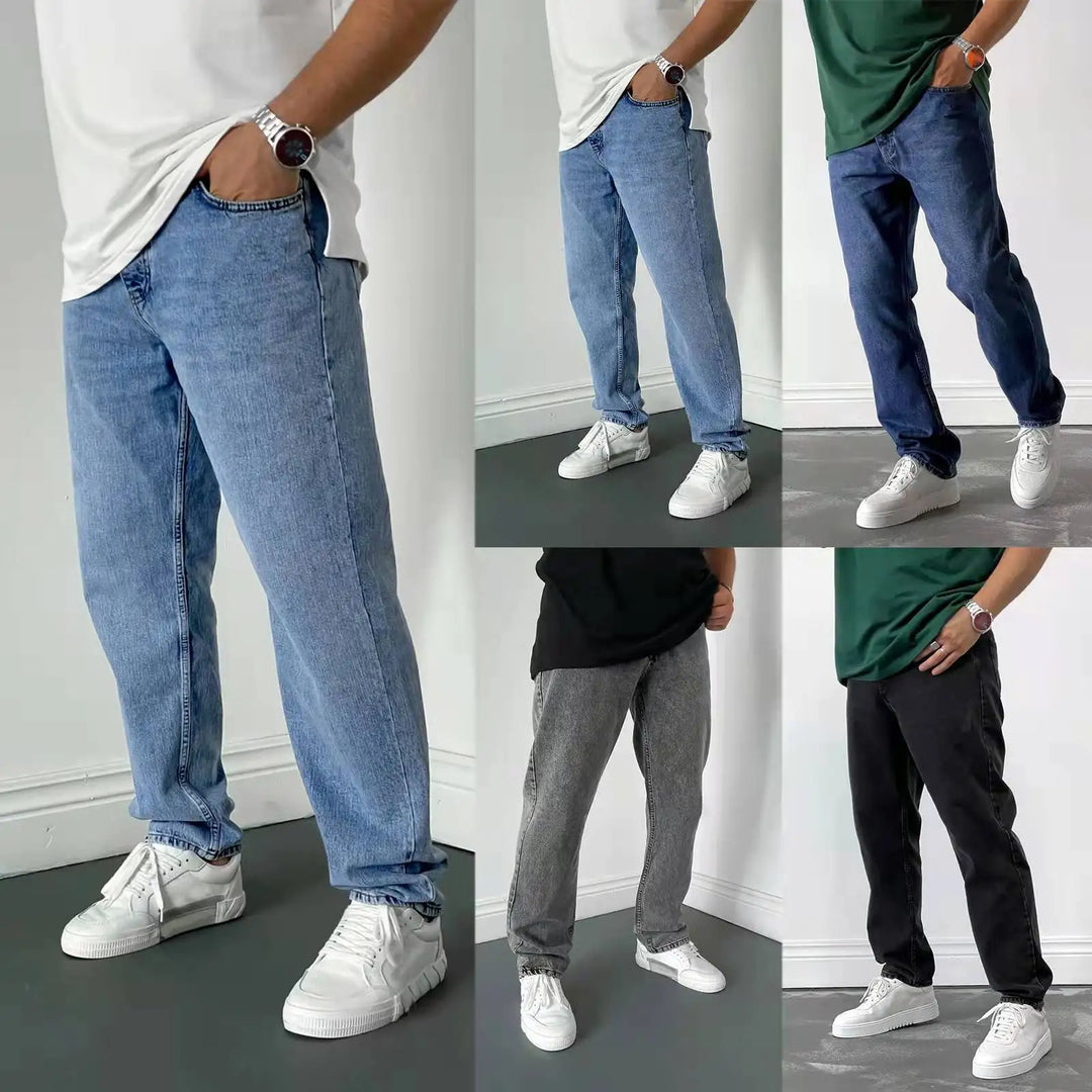 Men's Classic Straight Leg Stretch Denim Jeans | Business Casual - Bennys Beauty World