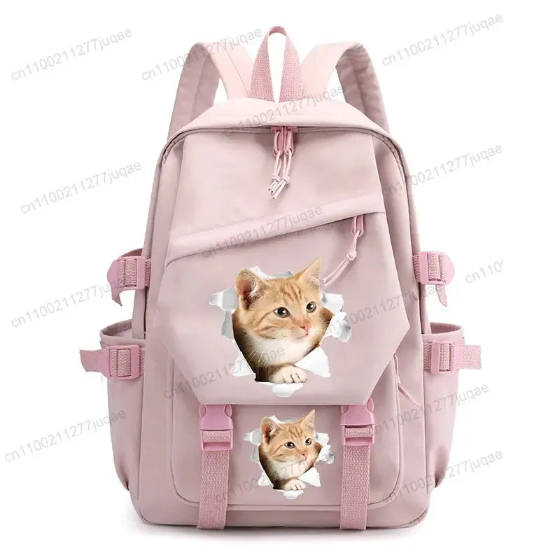Back To School Cute Funny Cat Print Backpack-Backpack-Bennys Beauty World