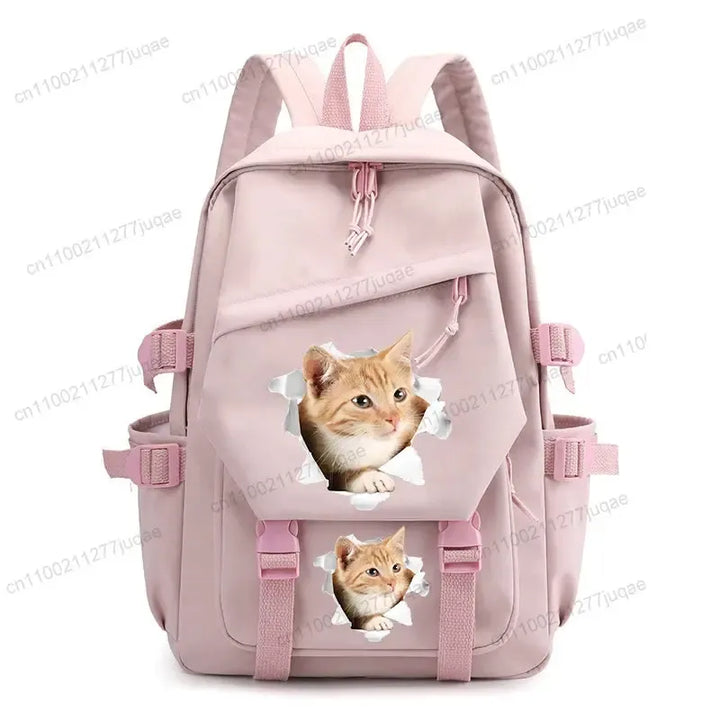 Back To School Cute Funny Cat Print Backpack-Backpack-Bennys Beauty World