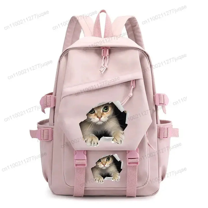 Back To School Cute Funny Cat Print Backpack-Backpack-Bennys Beauty World