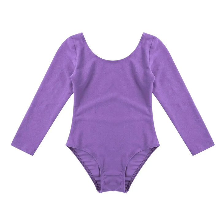 Girls Long Sleeve Ballet Leotard – Gymnastics Bodysuit - Bennys Beauty World