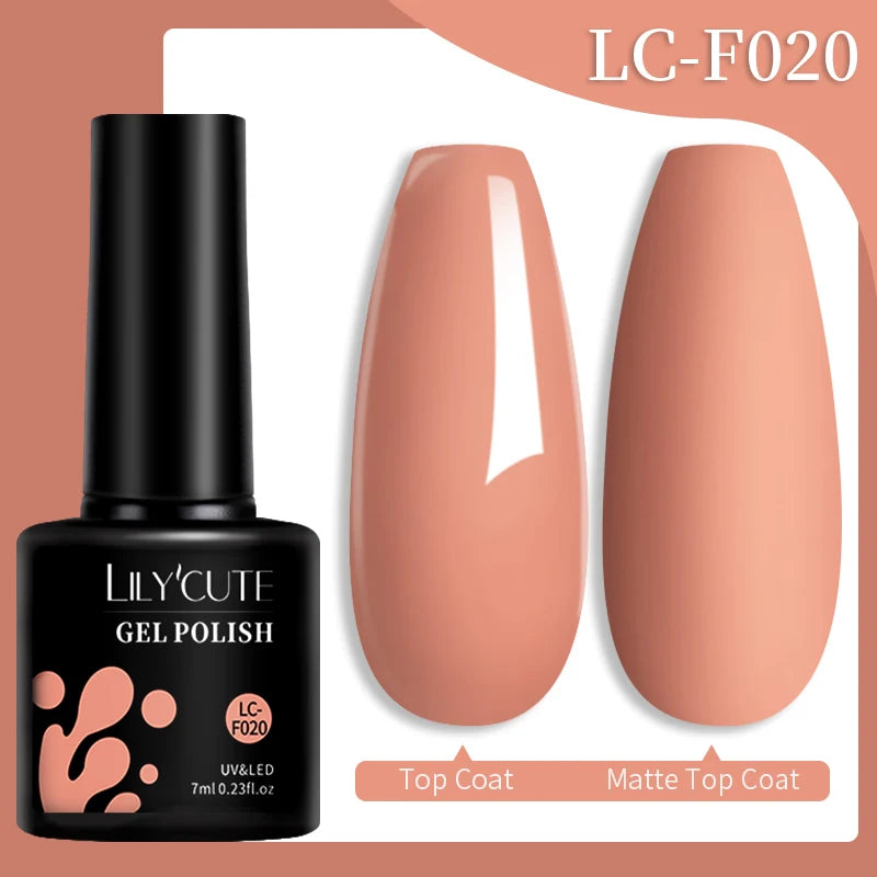 LILYCUTE Dark Brown Gel Nail Polish For Manicure Nails Art