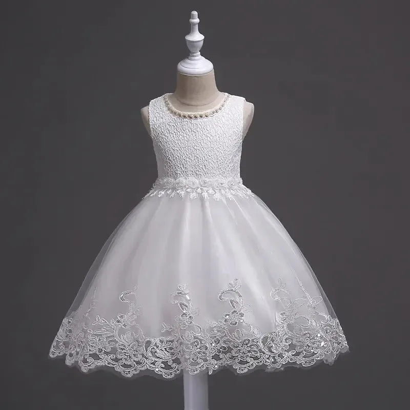 Baby Girl Dresses Bow Kids Baptism Dress-Dresses-Bennys Beauty World