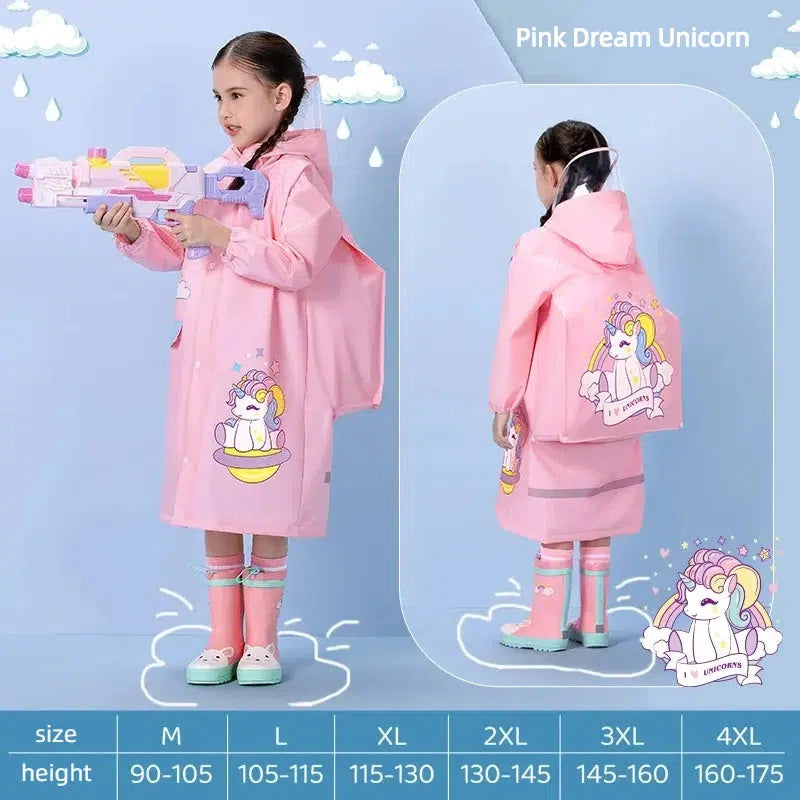 Kids Raincoat Wateproof Childrens Dinosaur Rain Coat-kids clothing-Bennys Beauty World