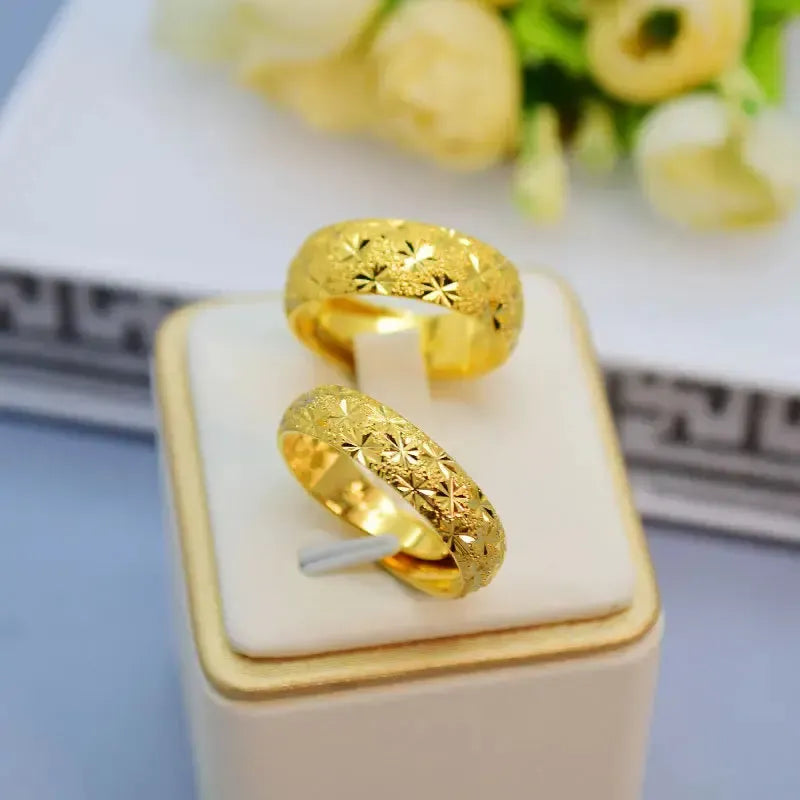 14K Gold Filled Gypsophila Ring – Fade-Free Wedding &amp; Engagement Band for Men &amp; Women-Ring-Bennys Beauty World