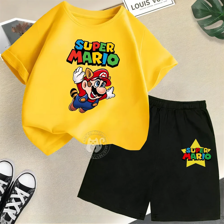 Summer Kids Cotton T-shirt + Shorts Set-Outfit Sets-Bennys Beauty World