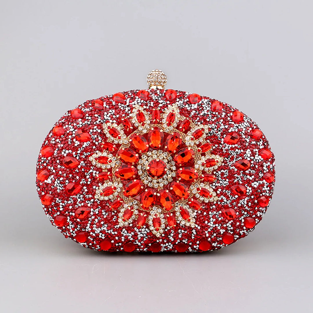 Flower Rhinestones Evening Bags Metal Prom Clutch