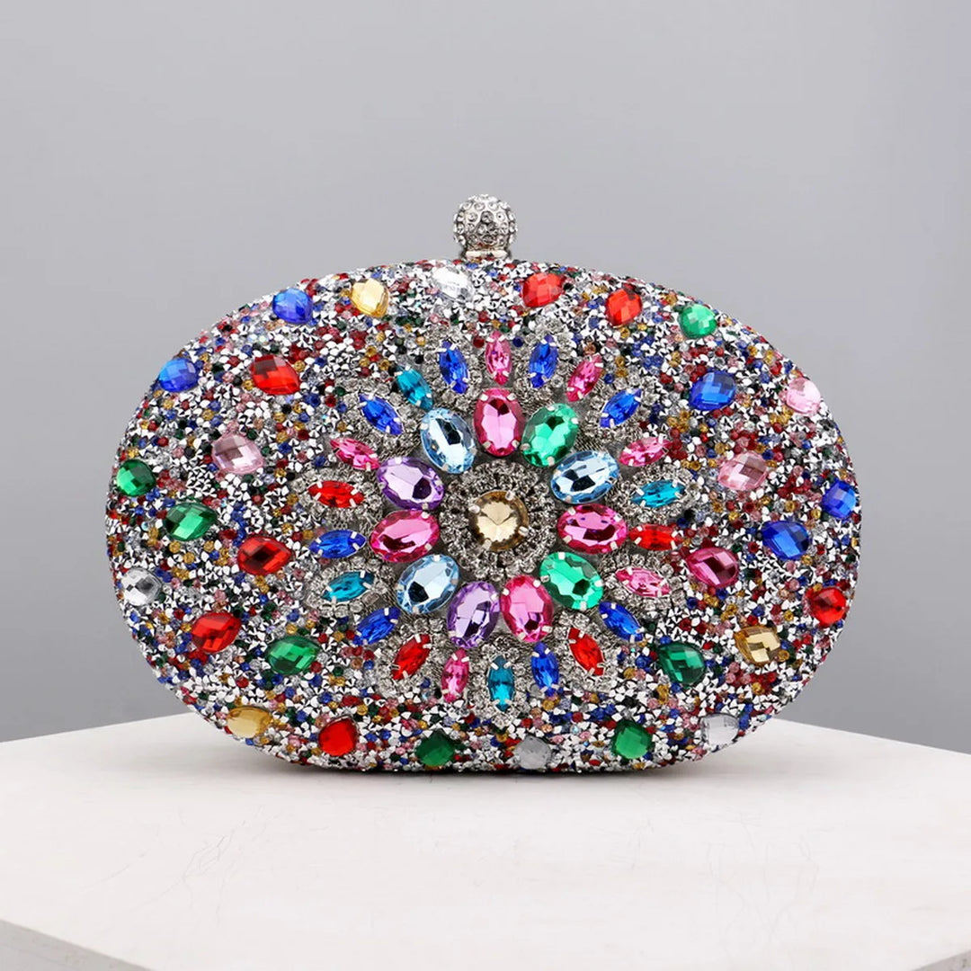 Flower Rhinestones Evening Bags Metal Prom Clutch