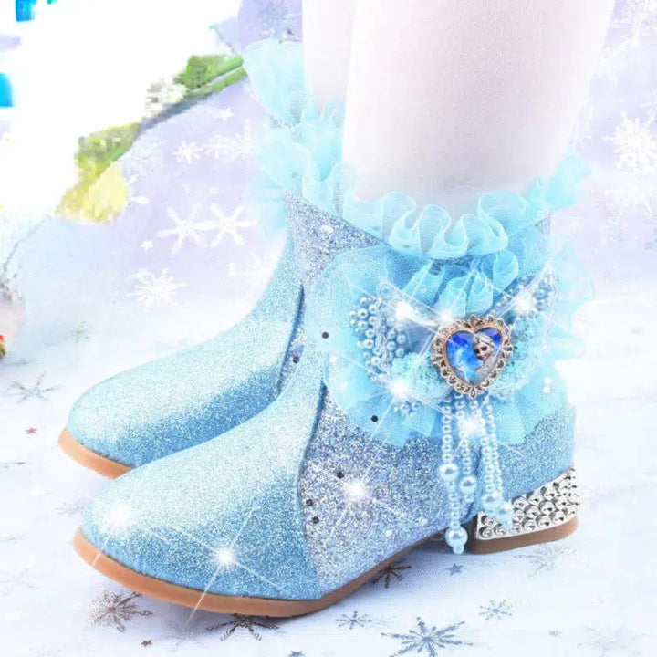 Princess Ankle Boots Plus Velvet Cotton Boots For Children-Shoes-Bennys Beauty World