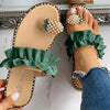 Women Slipper Pineapple Pearl Flat Toe Bohemian Summer Sandals-Shoes-Bennys Beauty World