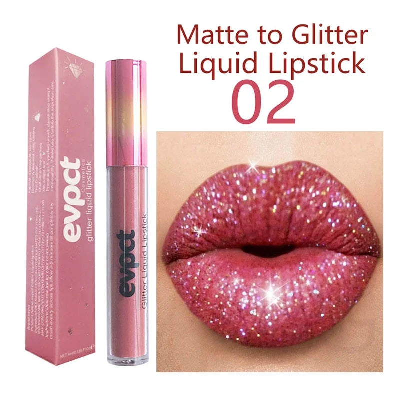 15 Colors Sexy Shimmer Diamond Glitter Matte Lip Gloss