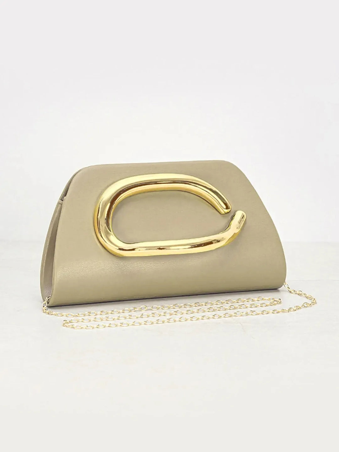 Gold Metal Buckle Box Clutch Fashion Women&
