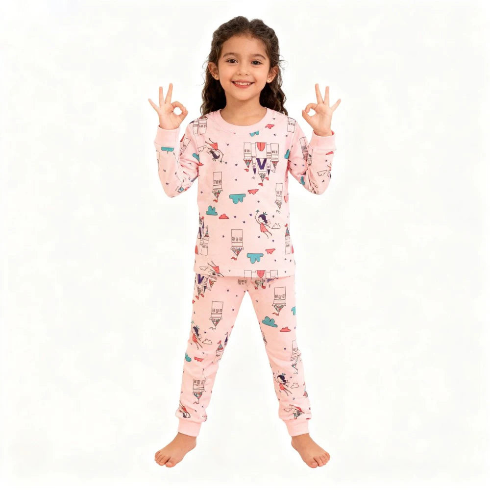 Kids Animal Print Long-Sleeve Pyjama Set | Boys &amp; Girls Sleepwear | Ages 2–7