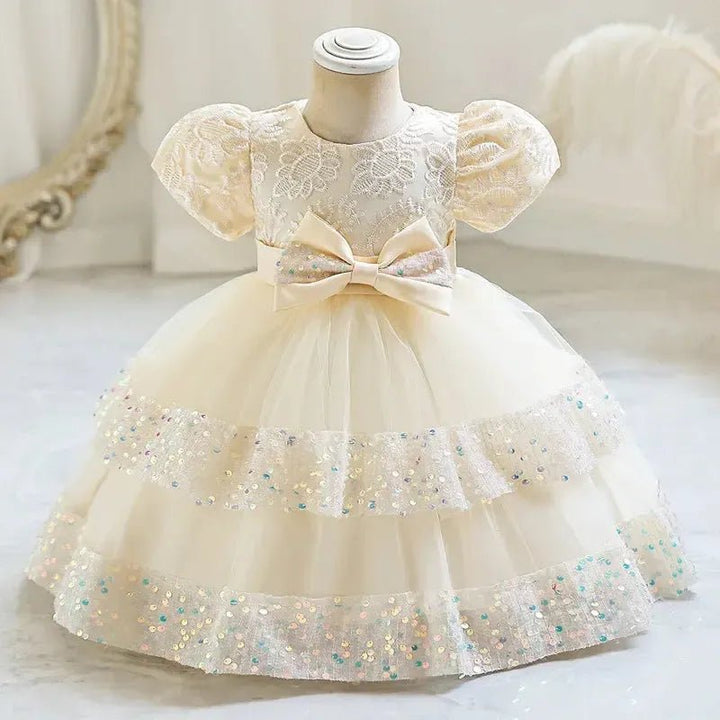Girls Floral Princess Ball Gown – Formal Dress Ages 1–6 - Bennys Beauty World