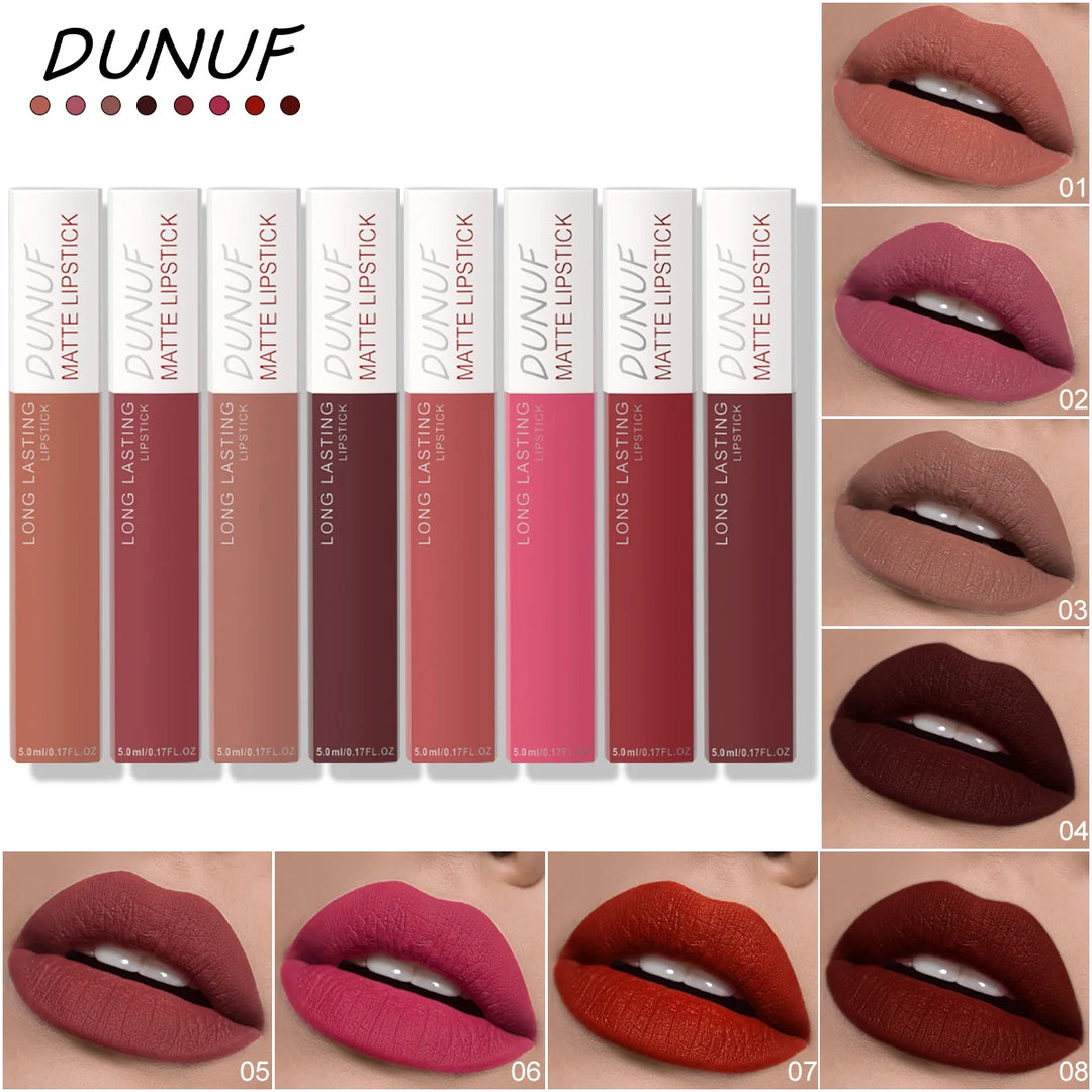 Dunuf Matte Lipstick – Long-Lasting, Waterproof &amp; Glossy Finish