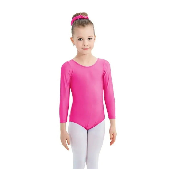 Girls Long Sleeve Ballet Leotard – Gymnastics &amp; Dance Bodysuit - Bennys Beauty World