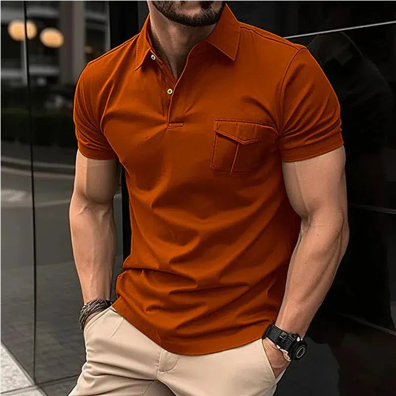 Stay Cool With Men's Casual Short Sleeved Polo Shirt