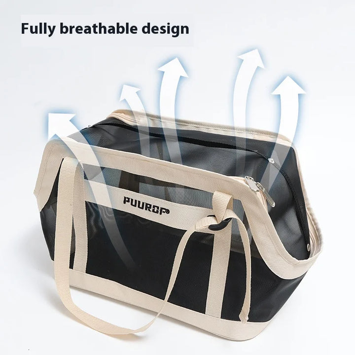 Summer Mesh Fabric Portable Travel Pet Bag