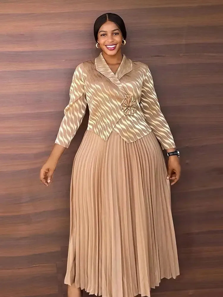 Plus Size Luxury Dresses For Women Elegant And Beautiful Gowns Miyake Pleated Dress Party Evening Prom Formal Female Fashion-Bennys Beauty World