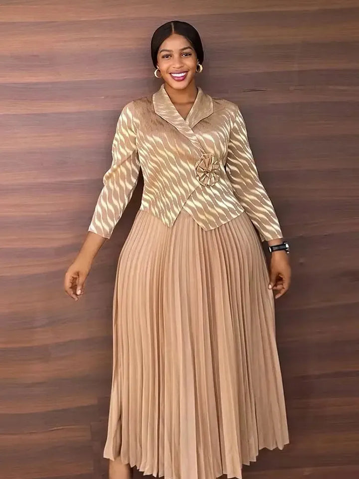 Plus Size Luxury Dresses For Women Elegant And Beautiful Gowns Miyake Pleated Dress Party Evening Prom Formal Female Fashion-Bennys Beauty World