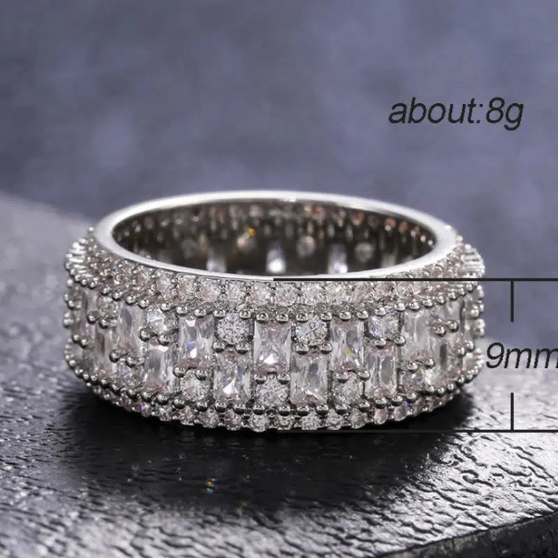 Crystal Zircon Ring Fashion Wedding Band Rings for Women-Ring-Bennys Beauty World