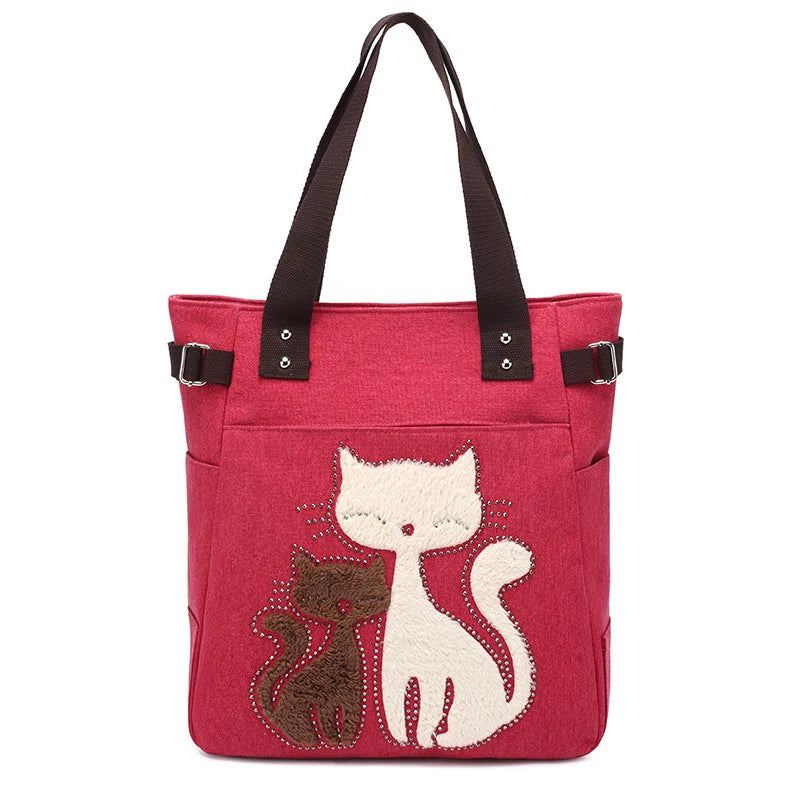 Large Capacity Vintage Shoulder Bag with Zipper