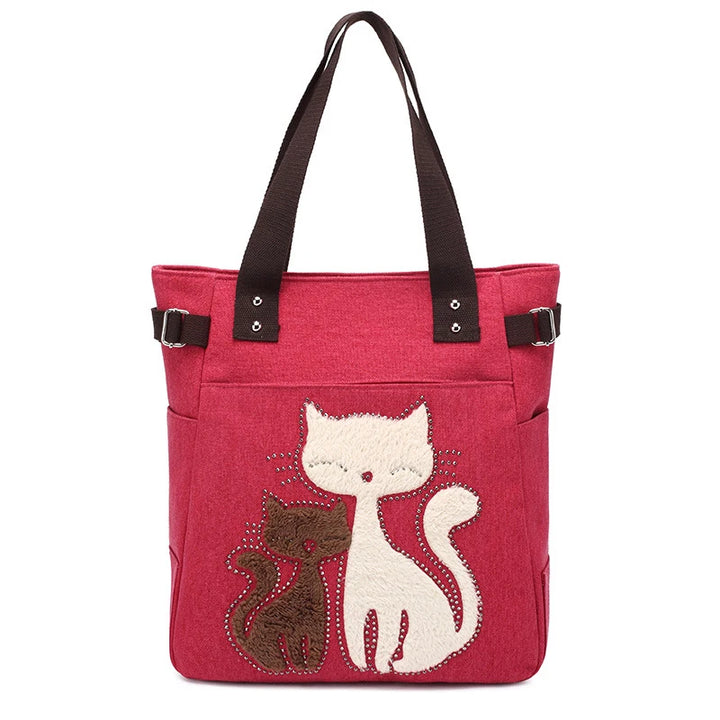 Large Capacity Vintage Shoulder Bag with Zipper