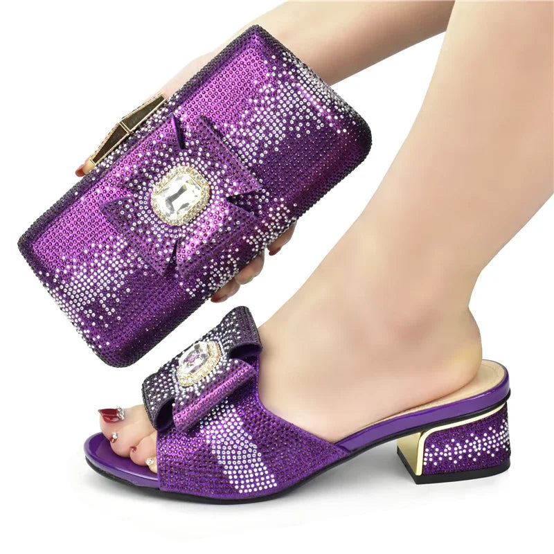 African Women Party Shoes And Bags Set