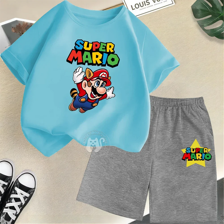 Summer Kids Cotton T-shirt + Shorts Set-Outfit Sets-Bennys Beauty World