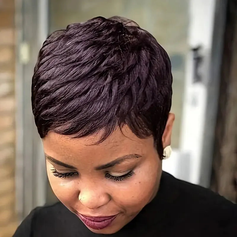 Pixie Cut Human Hair Wig – Short Straight Brazilian Remy Hair-Wig-Bennys Beauty World