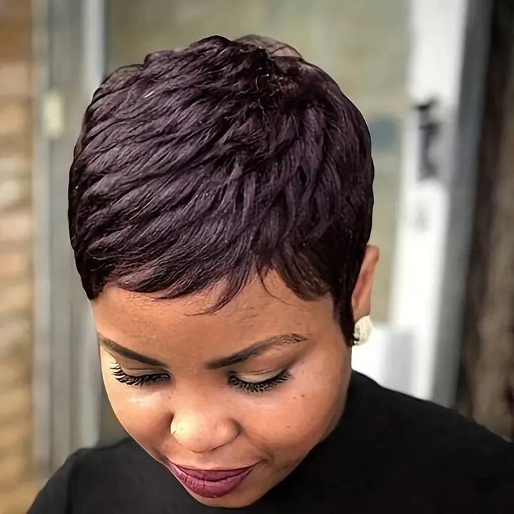 Pixie Cut Human Hair Wig – Short Straight Brazilian Remy Hair-Wig-Bennys Beauty World