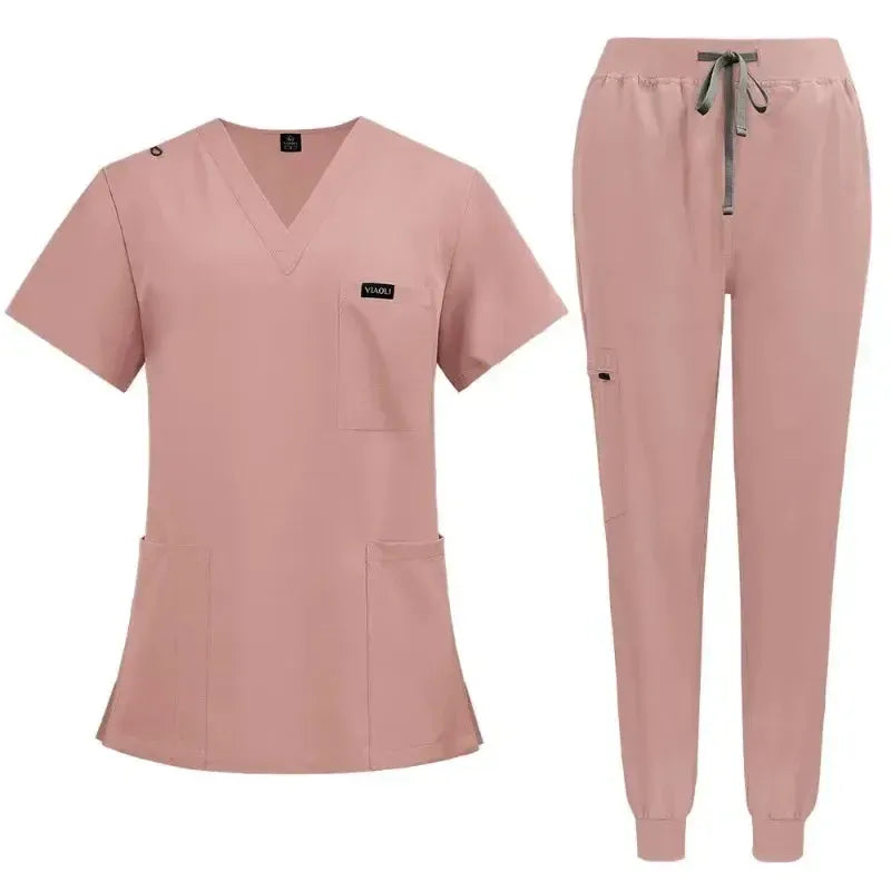 Women's Medical Scrub Set – V-Neck Clinical Uniform with Pockets-Scrubs-Bennys Beauty World